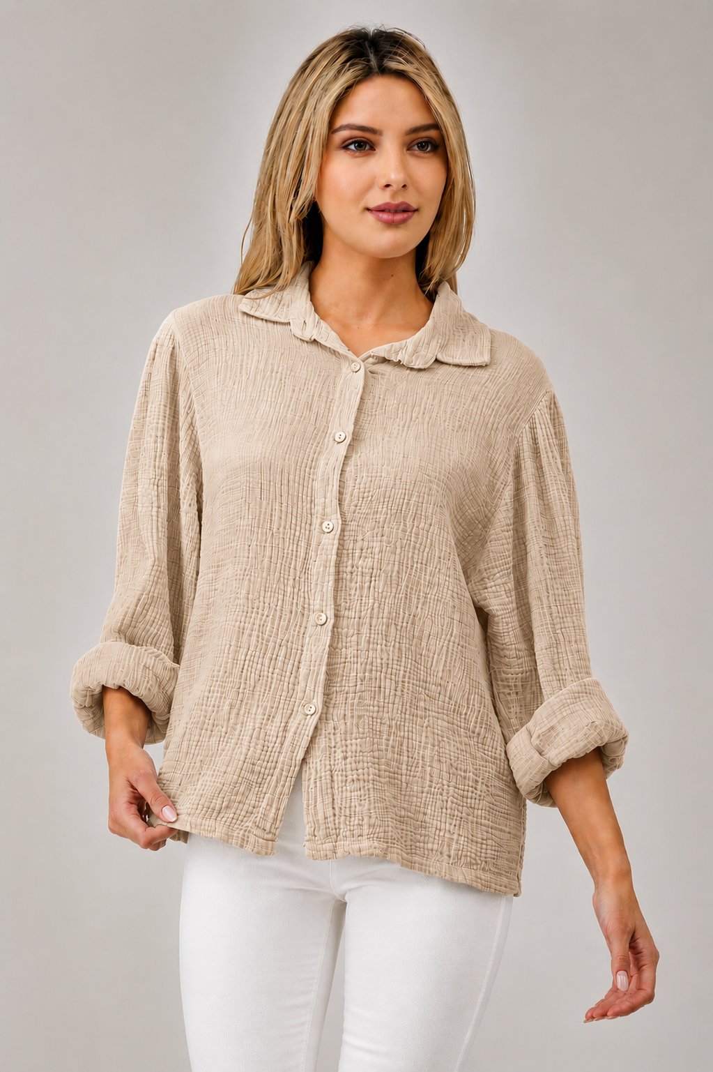 Raw Moda Dahila Cotton Button Shirt