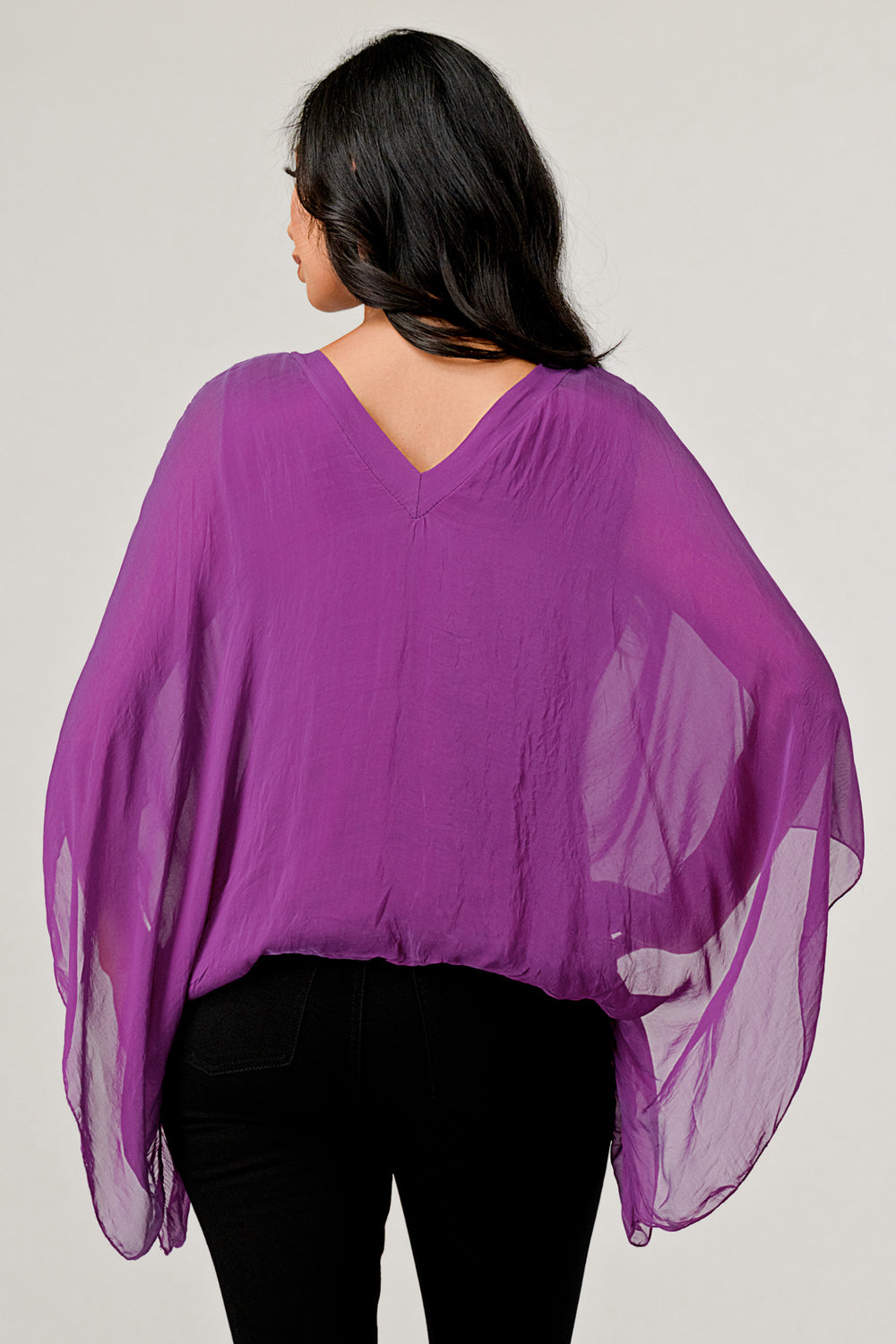 Raw Moda V Neck Italian Silk Top Raw Moda
