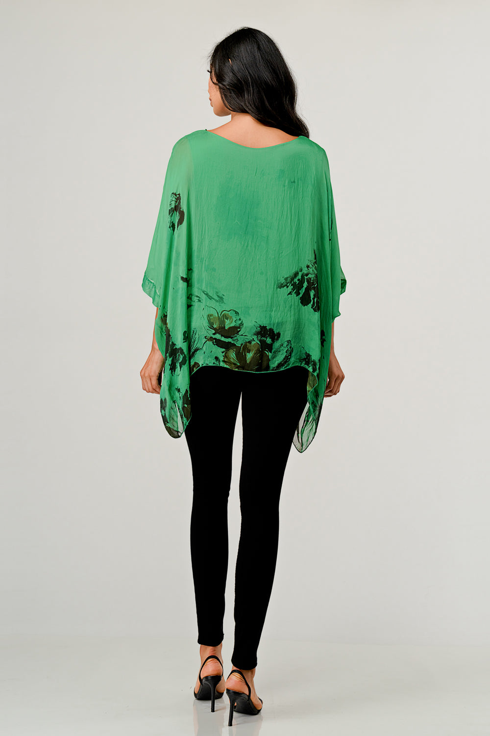 Italian Floral Raw Moda Silk Top Top Raw Moda
