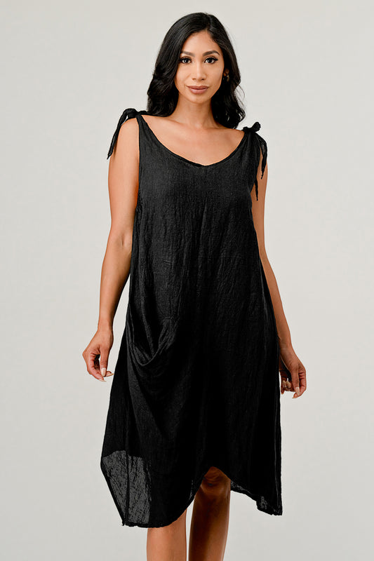 Raw Moda Tie Straps Dress W pocket Dress Raw Moda