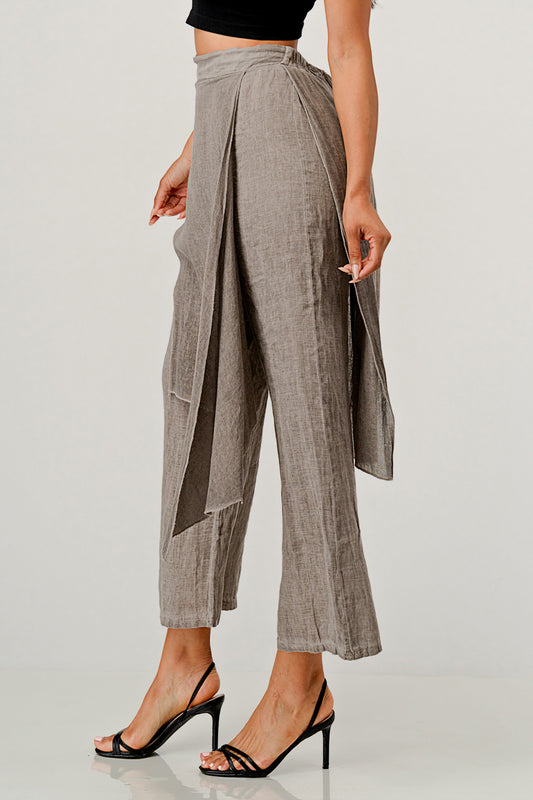 Raw Moda Linen Layered Minna Pants Bottom Raw Moda One Size Taupe