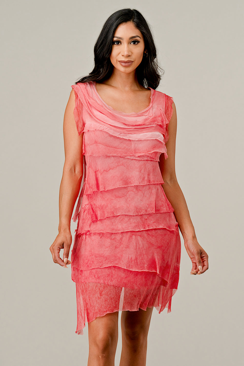 Sleeveless Raw Moda Ruffle Silky Dress Dress Raw Moda