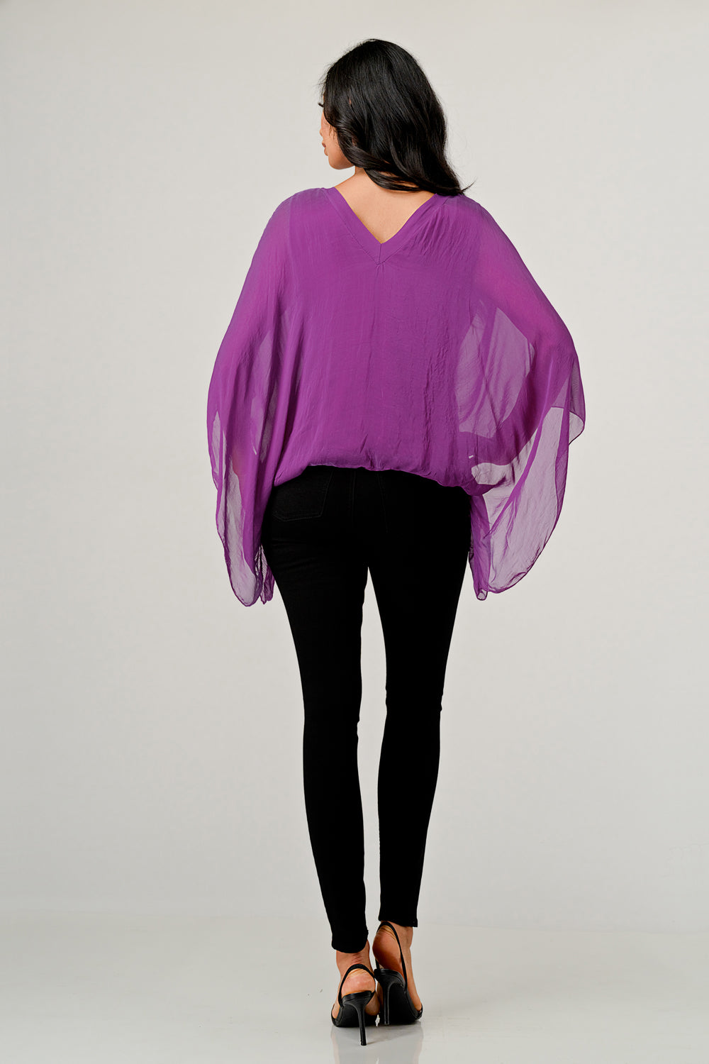 Raw Moda V Neck Italian Silk Top Raw Moda
