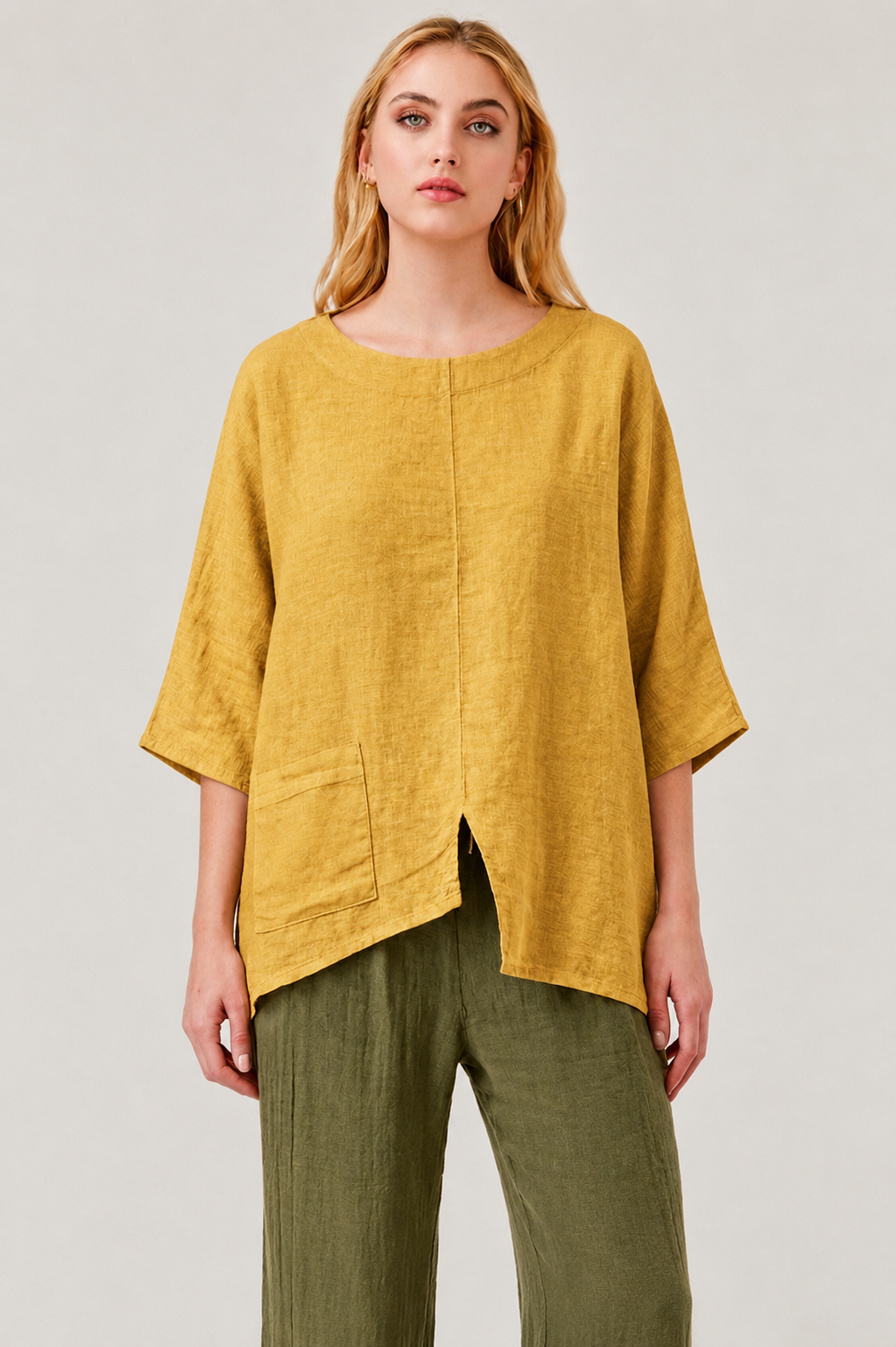 Tala Linen Top W single Pocket