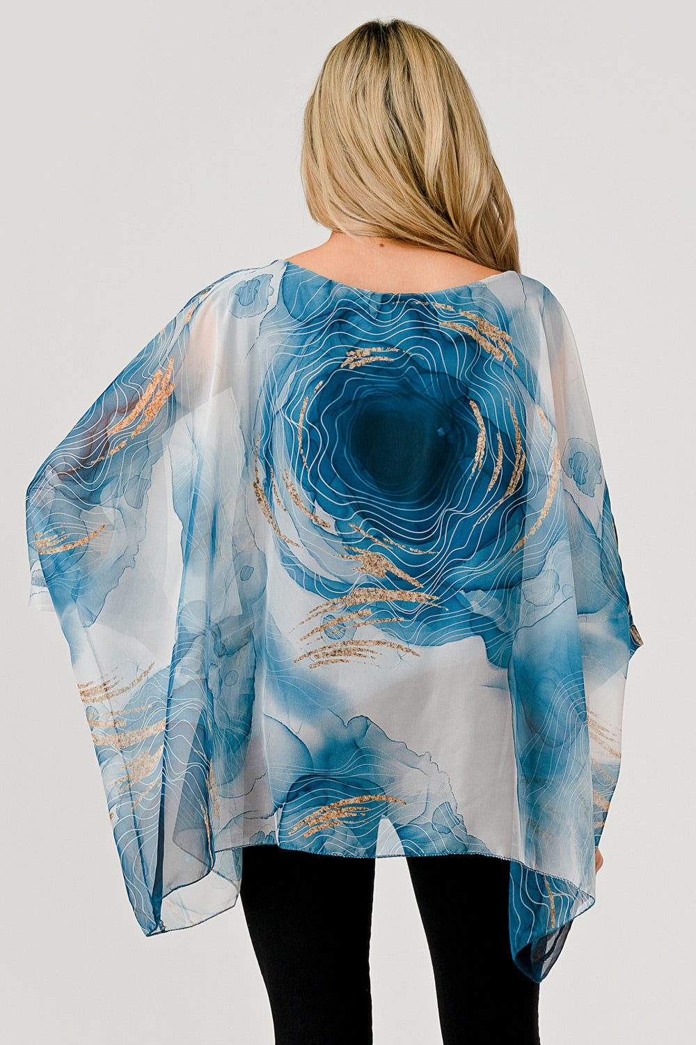 Raw Moda Italian Abstract Fodera Top – back view showing print flow