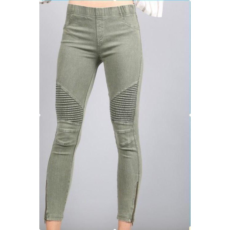 Bike Ankle Zipper Leggings Pants Raw Moda Pants Raw Moda