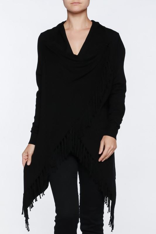 Cardigan Vest Sweater With Fringe Raw Moda Top Raw Moda