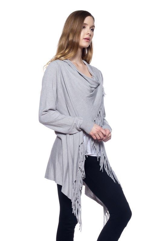 Cardigan Vest Sweater With Fringe Raw Moda Top Raw Moda