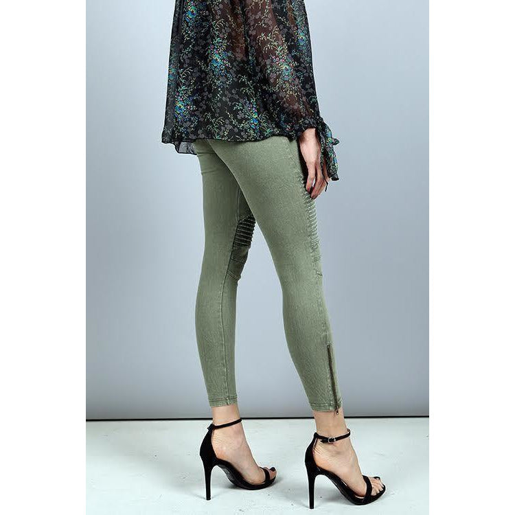 Bike Ankle Zipper Leggings Pants Raw Moda Pants Raw Moda