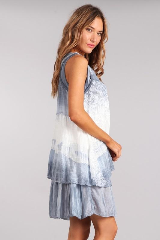 Italian Raw Moda Lace And Linen Sleeveless Dress Arago Dress Raw Moda