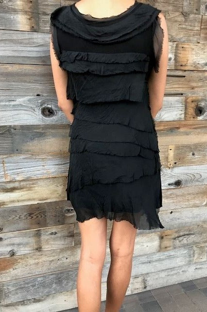 Sleeveless Raw Moda Ruffle Silky Dress Dress Raw Moda