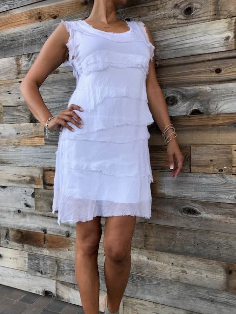 Sleeveless Raw Moda Ruffle Silky Dress Dress Raw Moda