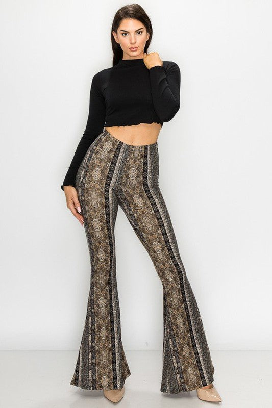 Raw Moda Gray Taupe Bellbottom Pants Bottom Raw Moda