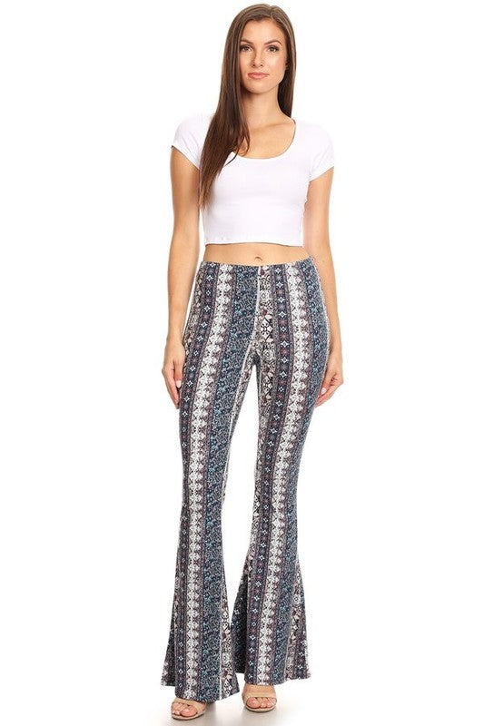Raw Moda Printed Bellbottom Pants Bottom Raw Moda