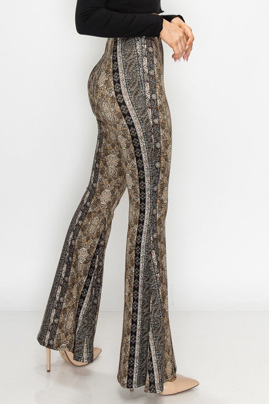 Raw Moda Gray Taupe Bellbottom Pants Bottom Raw Moda