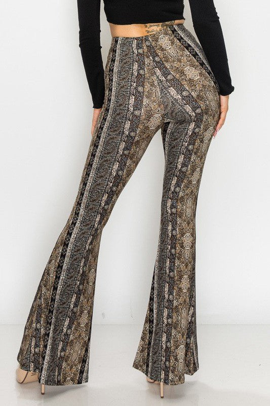 Raw Moda Gray Taupe Bellbottom Pants Bottom Raw Moda