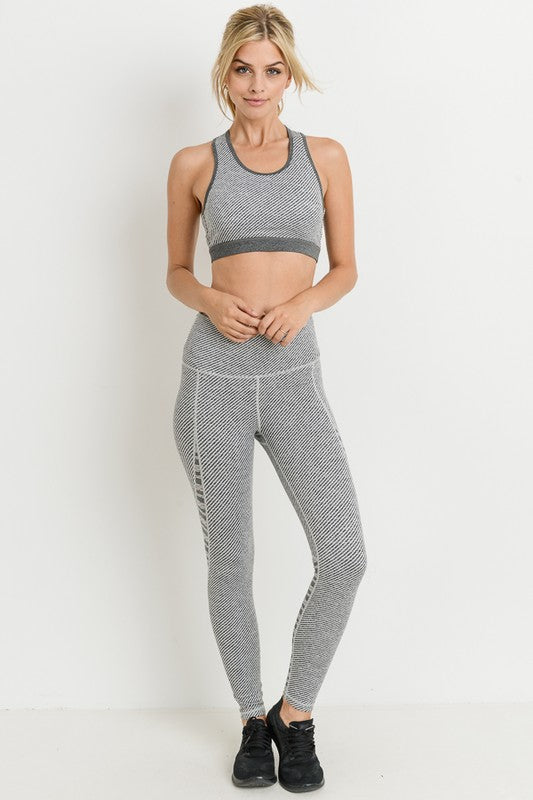 Raw Moda Grey Mesh Panels Leggings