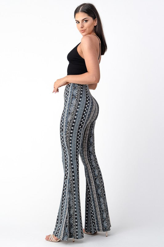 Raw Moda Blue Tear Print Bellbottom Pants - Rawmoda