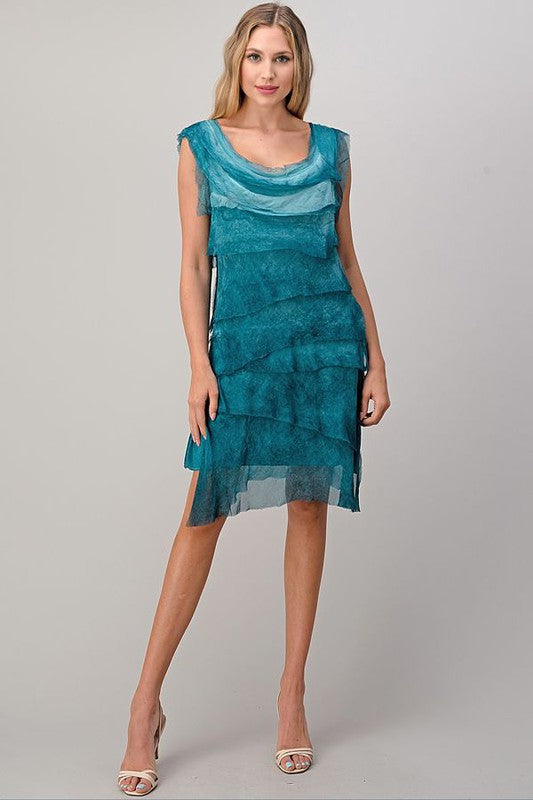 Sleeveless Raw Moda Ruffle Silky Dress Dress Raw Moda