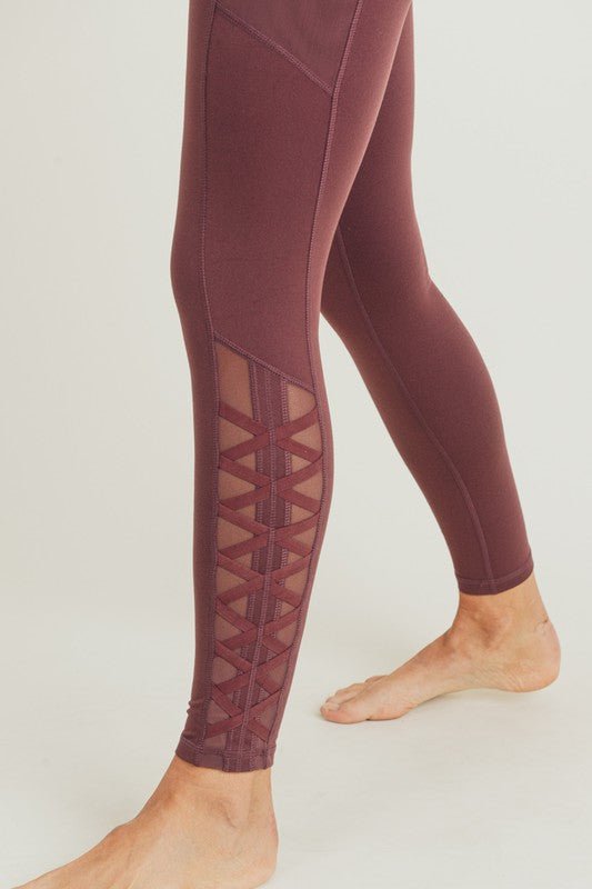 Hybrid Mesh Lattice Straps Full Pocket Leggings Leggings Raw Moda