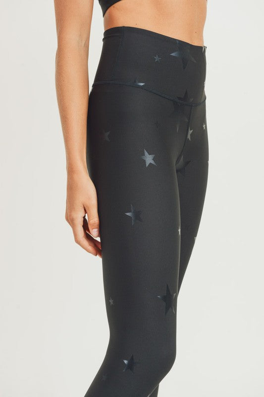 Raw Moda Shiny Stars Leggings Leggings Raw Moda Small Black