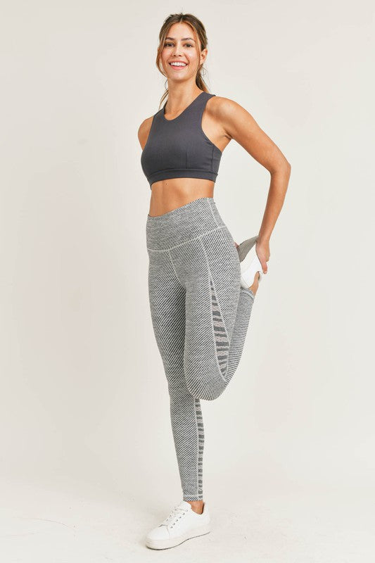 Highwaist Infinity Mesh Combo Leggings Leggings Raw Moda