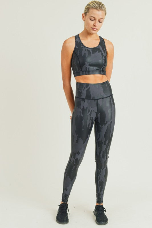 Camo Foil Highwaist Leggings Leggings Raw Moda