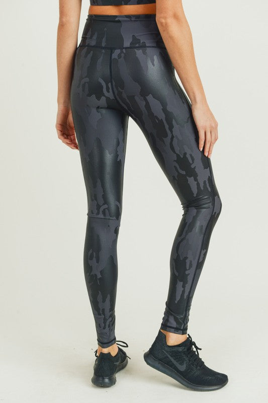 Camo Foil Highwaist Leggings Leggings Raw Moda