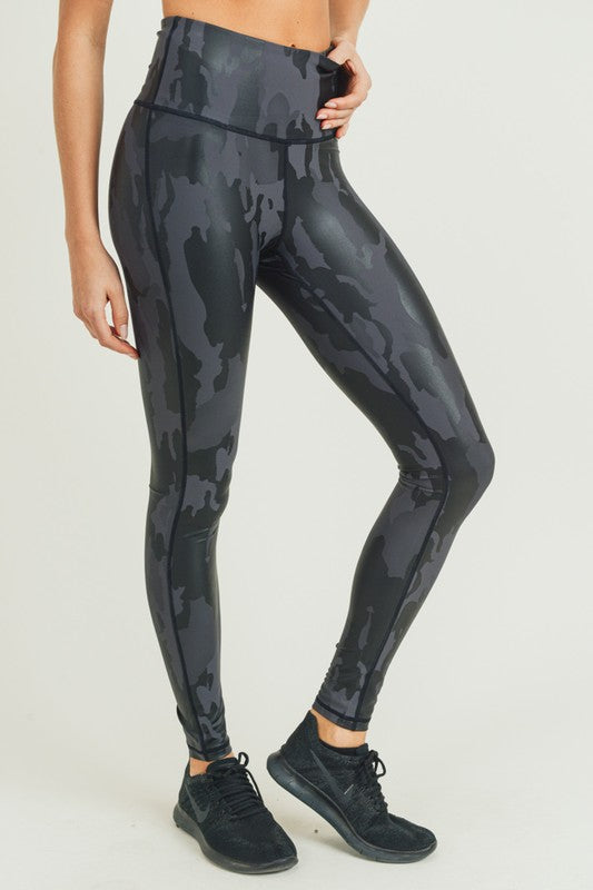 Camo Foil Highwaist Leggings Leggings Raw Moda