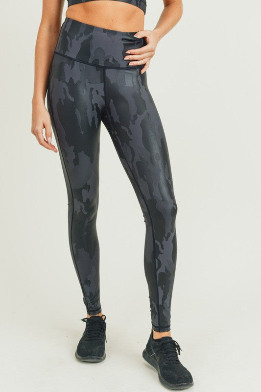 Camo Foil Highwaist Leggings Leggings Raw Moda