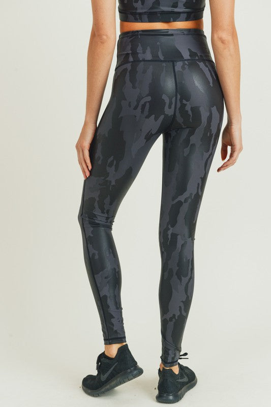 Camo Foil Highwaist Leggings Leggings Raw Moda