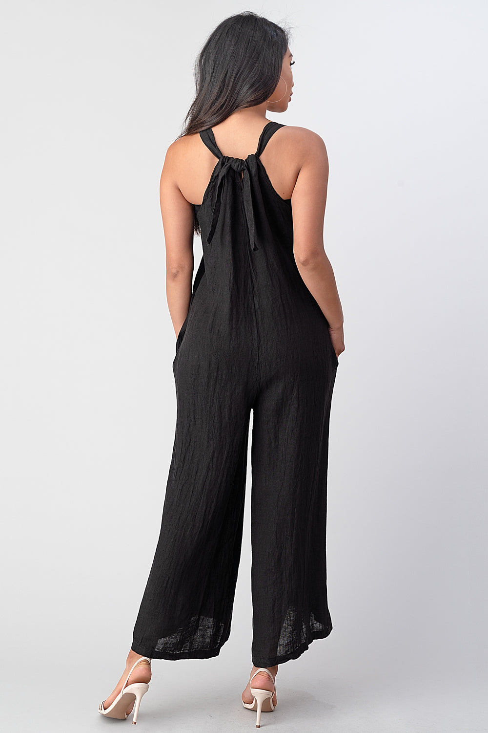 Raw Moda Italian Linen Romper Tie Back Romper Raw Moda