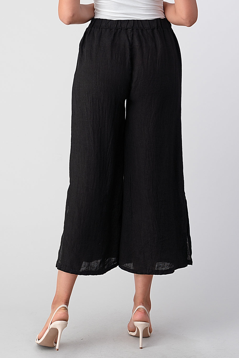 Italian Linen Tie Bottom Pants Pants Raw Moda