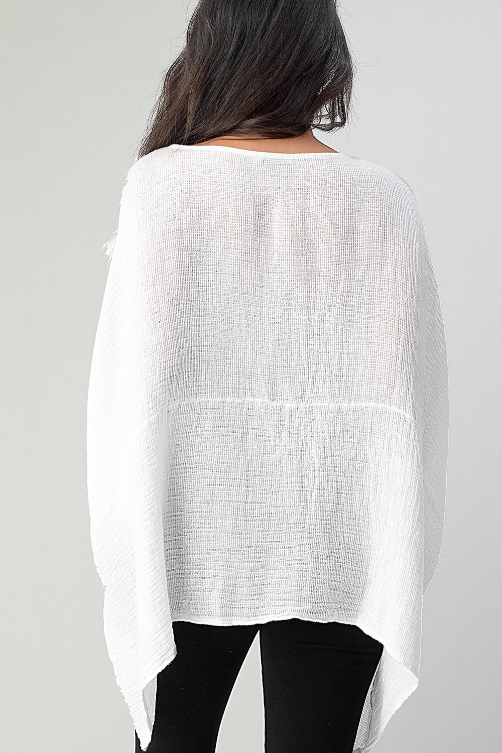 Big Cut Glora Linen Tunic With Front Pockets Top Raw Moda