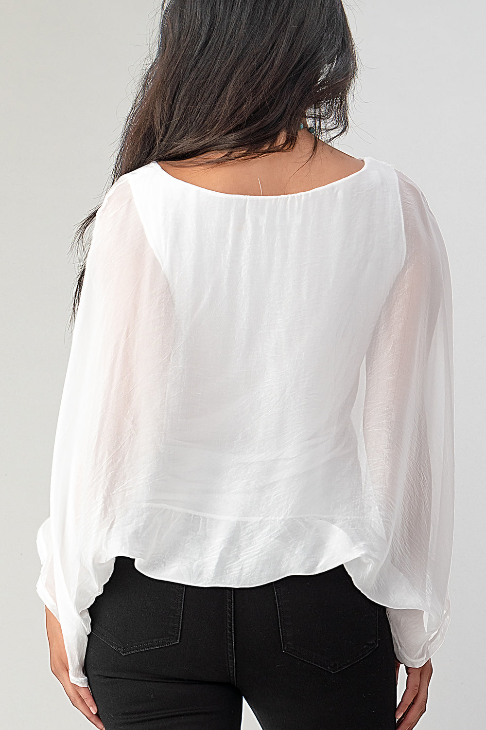 Raw Moda Emilia Silk Italian Elastic Top Top Raw Moda