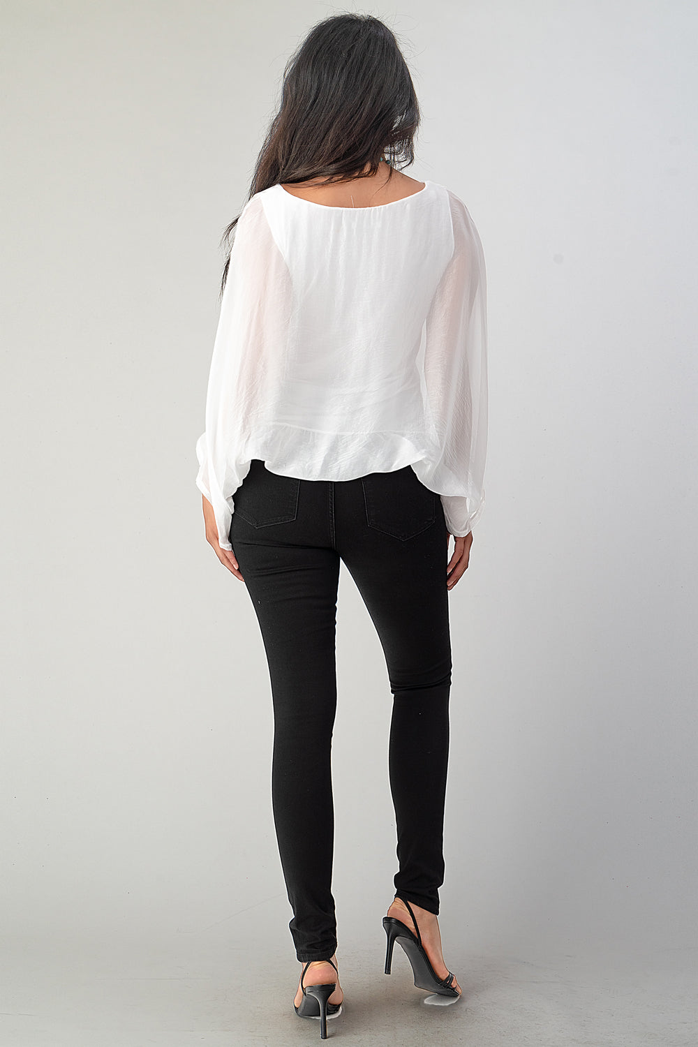 Raw Moda Emilia Silk Italian Elastic Top Top Raw Moda