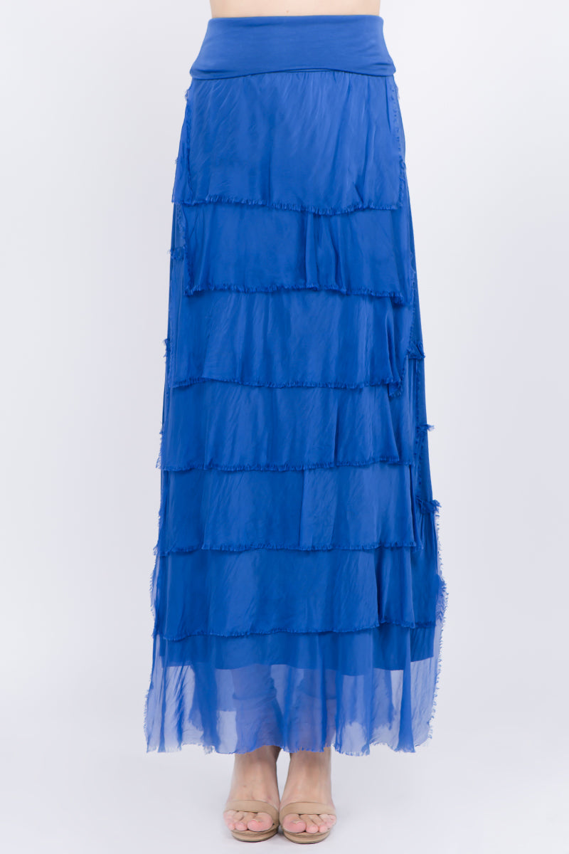 Layered Italian Raw Moda Maxi Skirt Bottom Raw Moda