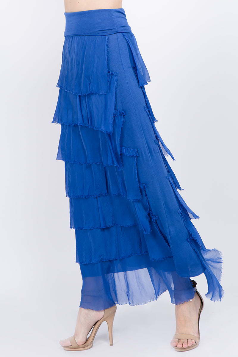 Layered Italian Raw Moda Maxi Skirt Bottom Raw Moda
