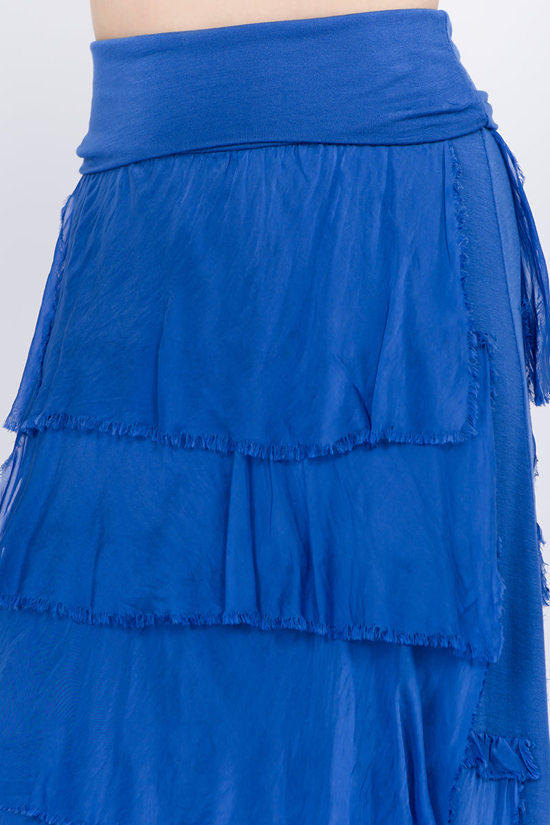 Layered Italian Raw Moda Maxi Skirt Bottom Raw Moda