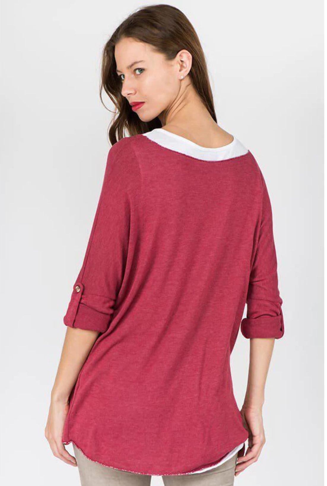 Two Piece Italian Shirt With Inside Pockets Top Raw Moda