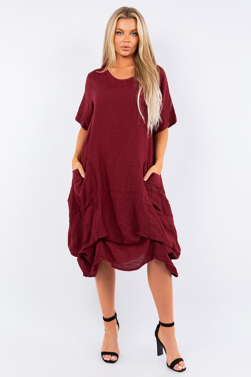 Long Italian Linen Tie Bottom Dress Dress Raw Moda