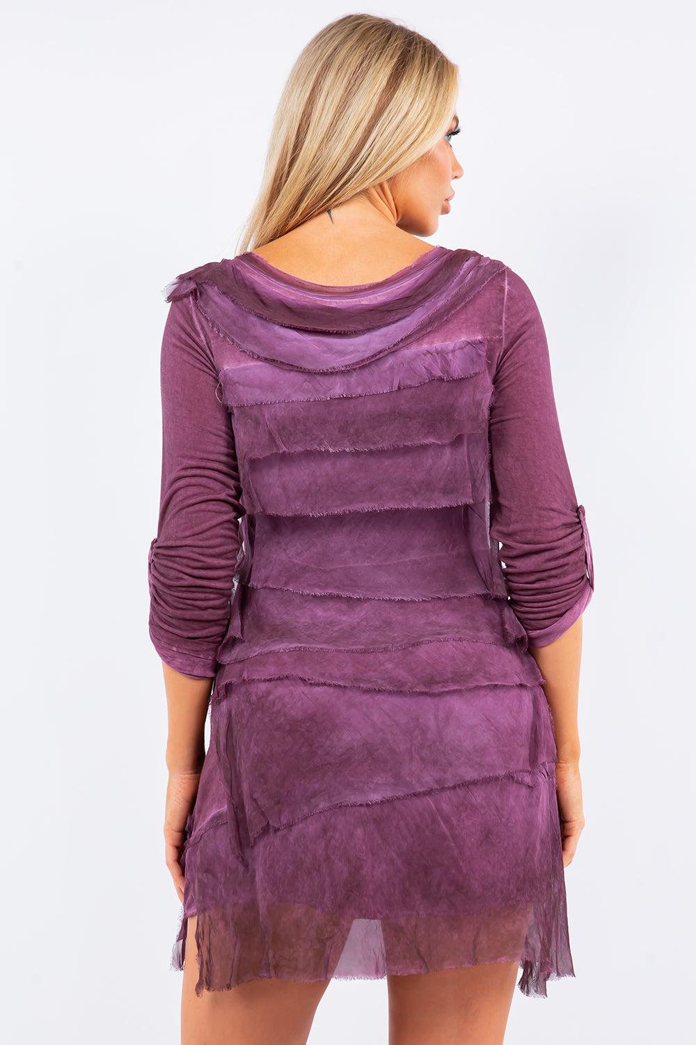 Raw Moda Italian Long Sleeve Ruffle Dress Dress Raw Moda
