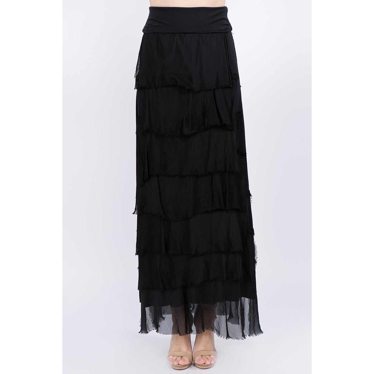 Layered Italian Raw Moda Maxi Skirt Bottom Raw Moda