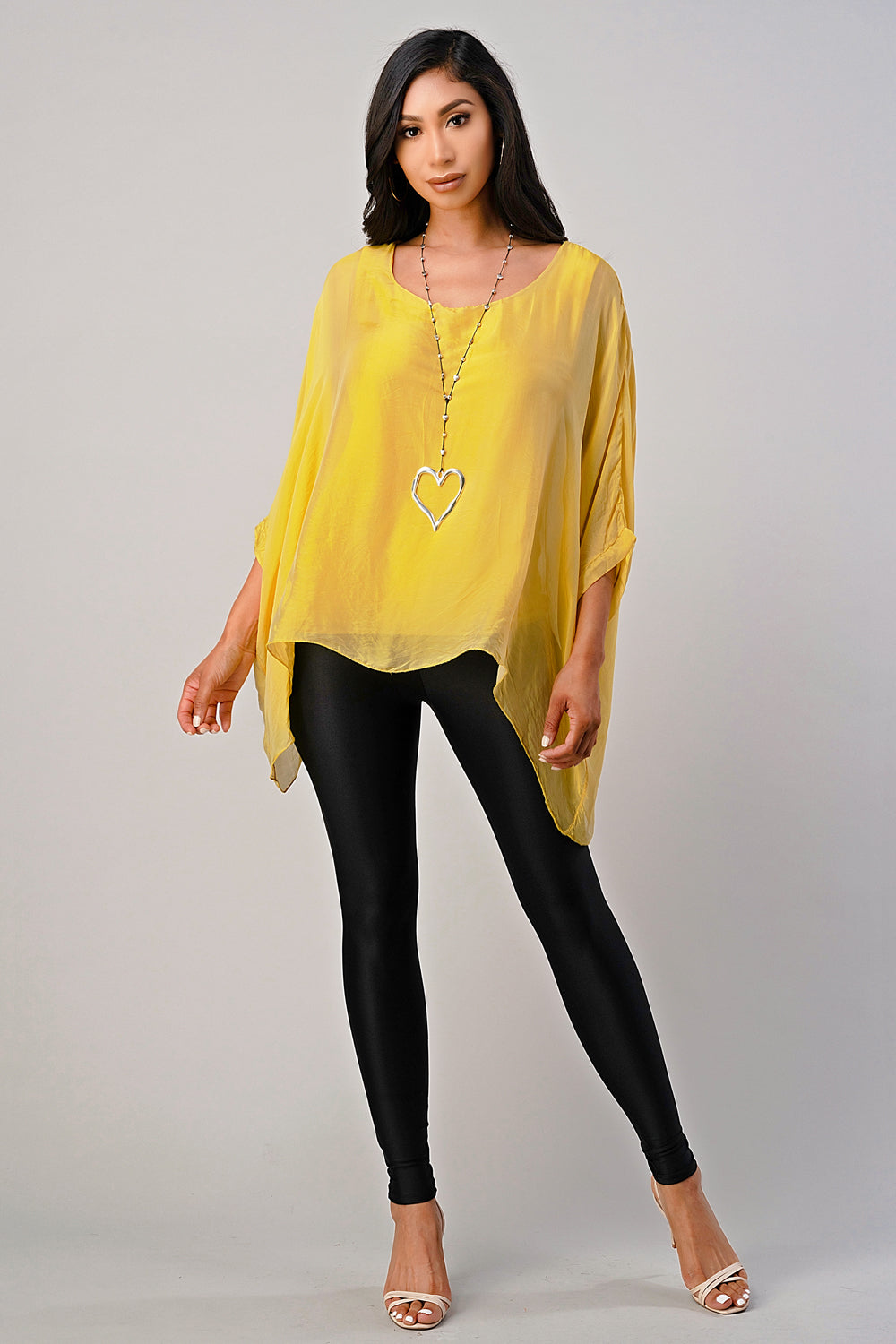 Italian Plain Silky Raw Moda Top Waterfall Sides Top Raw Moda