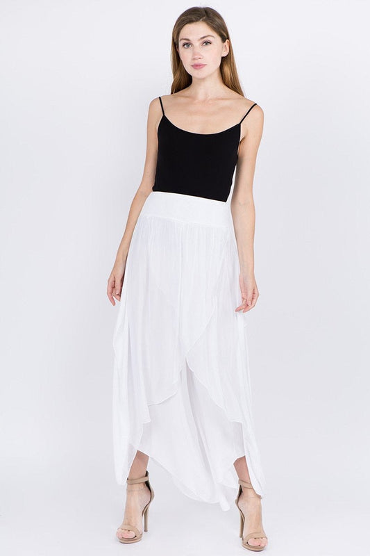 Raw Moda Silk Pants Skirt Bottom Raw Moda One Size White