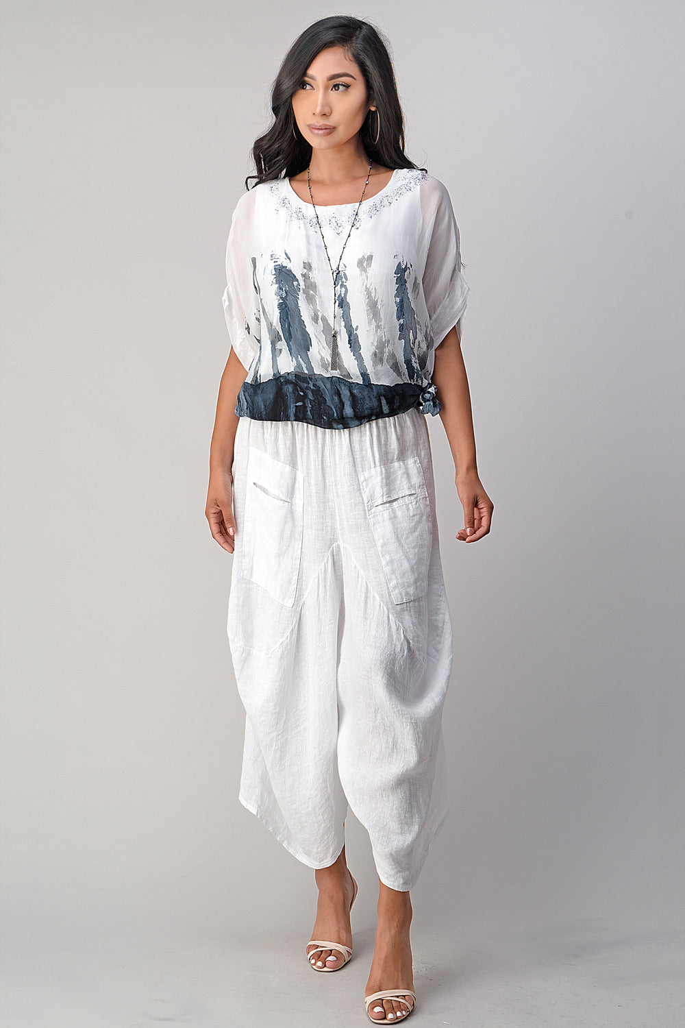 Raw Moda Italian Linen Pants Skirt Bottom Raw Moda