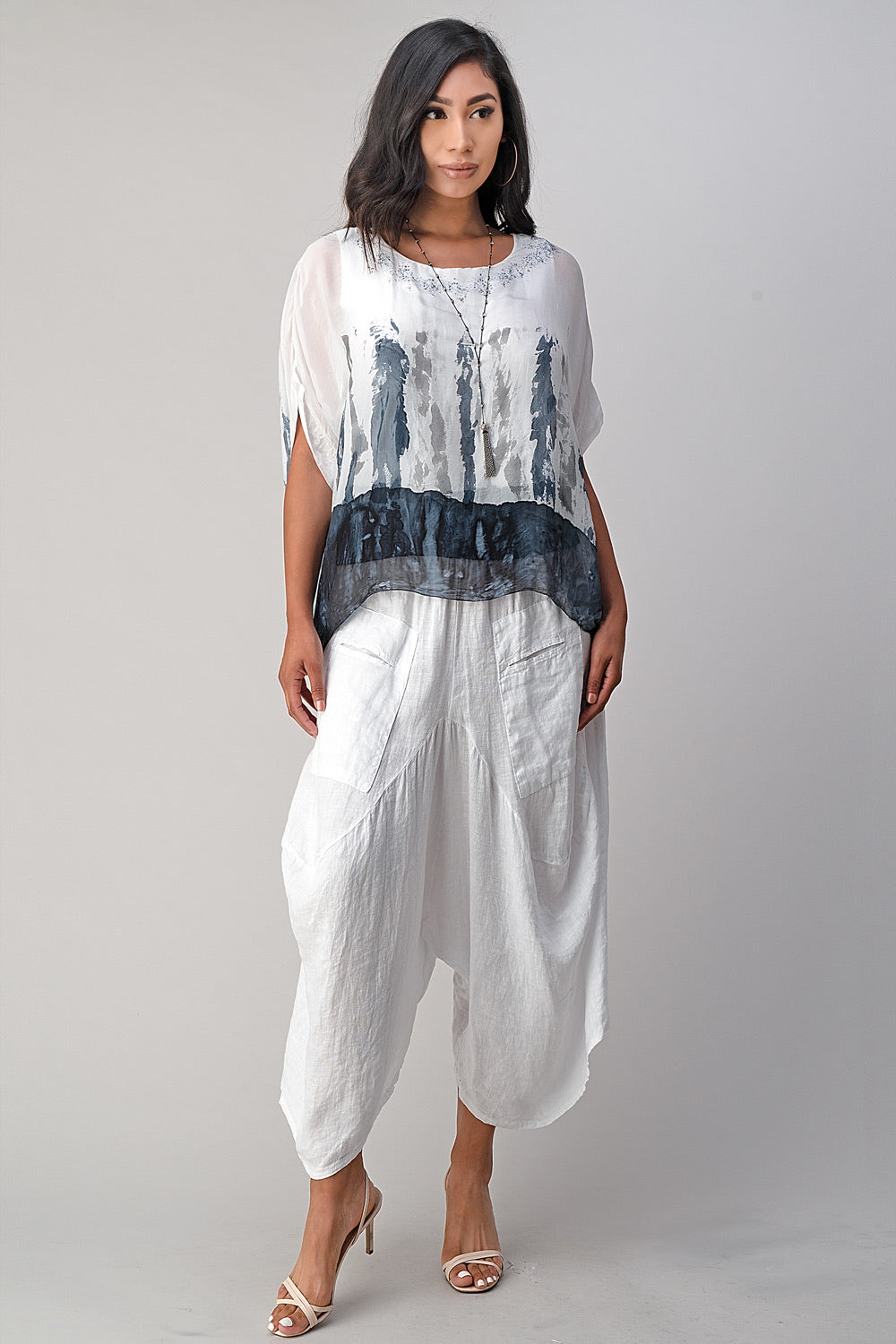 Raw Moda Italian Linen Pants Skirt Bottom Raw Moda