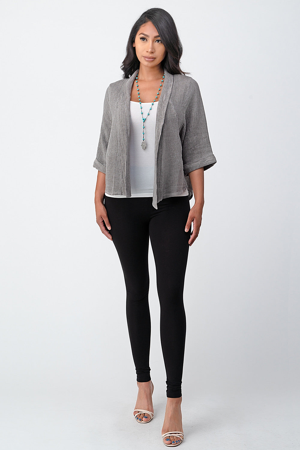 Raw Moda Short Linen Jacket Top Raw Moda