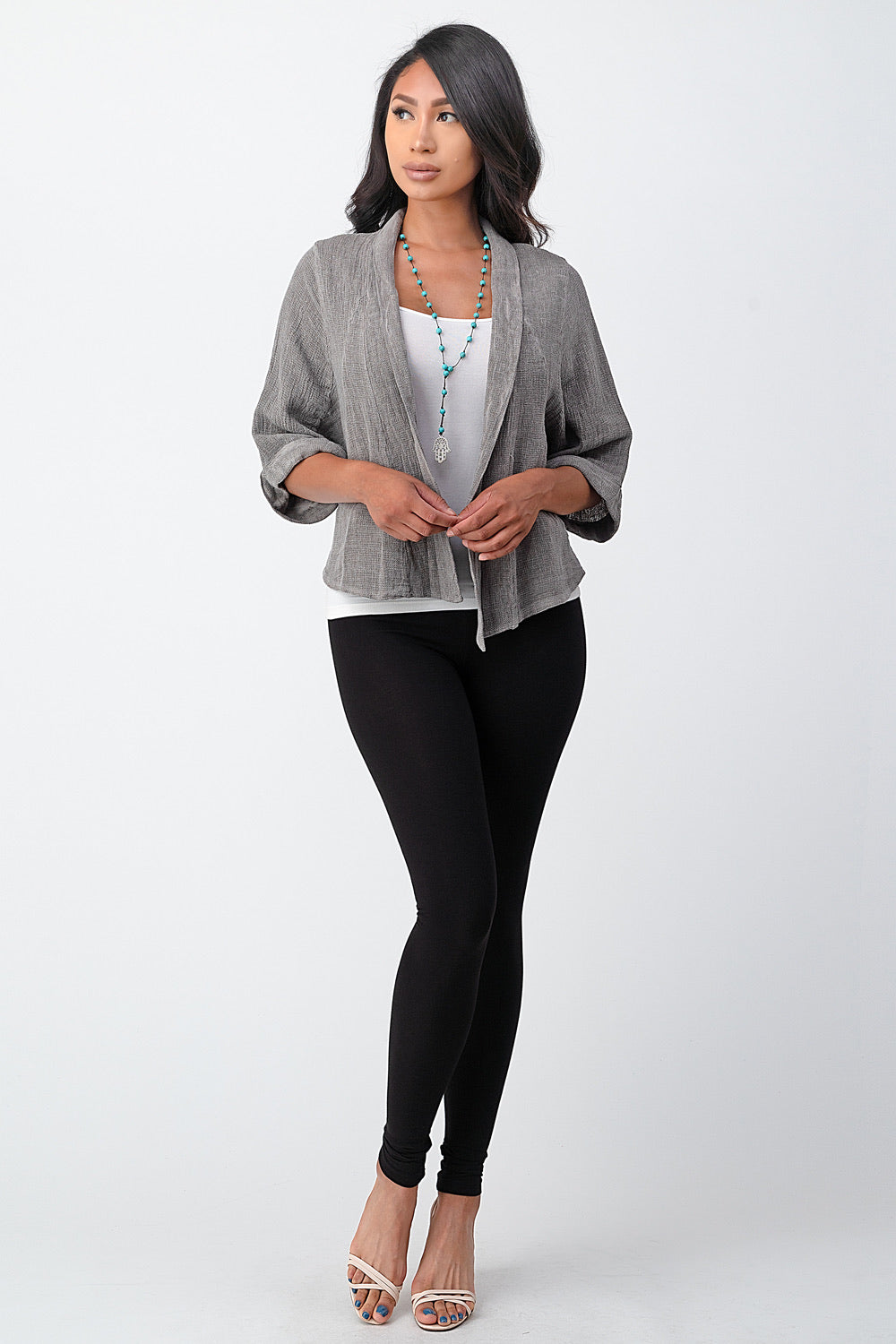 Raw Moda Short Linen Jacket Top Raw Moda