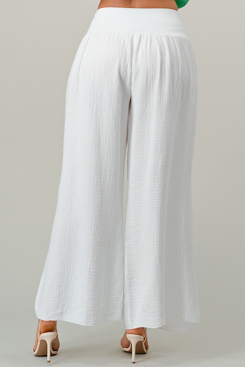 Raw Moda Long Italian Nima Cotton Pants Bottom Raw Moda One Size White